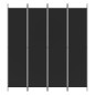 vidaXL Biombo divisor de 4 paneles de tela negro 200x220 cm vidaXL Biombo divisor de 4 paneles de tela negro 200x220 cm