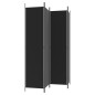 vidaXL Biombo divisor de 4 paneles de tela negro 200x220 cm vidaXL Biombo divisor de 4 paneles de tela negro 200x220 cm