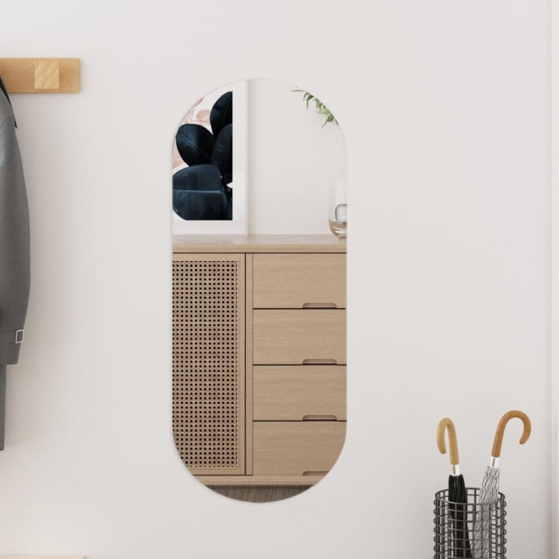 vidaXL Espejo de pared vidrio ovalado 25x60 cm vidaXL Espejo de pared vidrio ovalado 25x60 cm