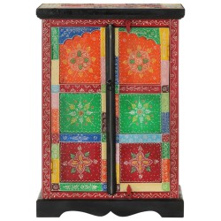 vidaXL Aparador pintado a mano puertas madera maciza mango 53x30x75 cm