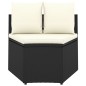 vidaXL Set de sofás de jardín 4 piezas y cojines ratán sintético negro vidaXL Set de sofás de jardín 4 piezas y cojines ratán sintético negro