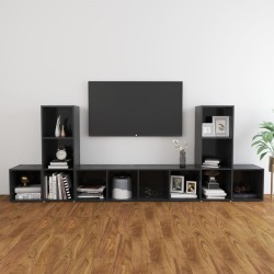 vidaXL Muebles de salón 5 piezas madera de ingeniería gris