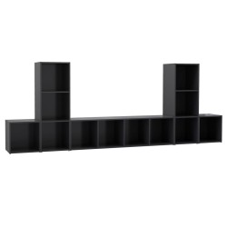 vidaXL Muebles de salón 5 piezas madera de ingeniería gris
