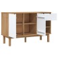 vidaXL Aparador OTTA madera maciza pino marrón y blanco 114x43x73,5 cm