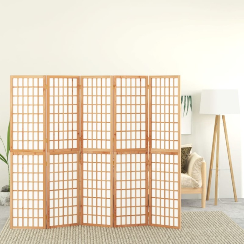 vidaXL Biombo plegable con 5 paneles estilo japonés 200x170 cm vidaXL Biombo plegable con 5 paneles estilo japonés 200x170 cm