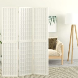 vidaXL Biombo plegable con 3 paneles estilo japonés blanco 120x170 cm