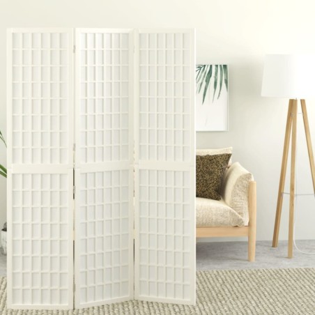 vidaXL Biombo plegable con 3 paneles estilo japonés blanco 120x170 cm