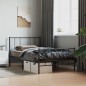 vidaXL Estructura de cama con cabecero y estribo metal negro 90x200 cm vidaXL Estructura de cama con cabecero y estribo metal negro 90x200 cm