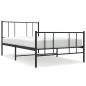 vidaXL Estructura de cama con cabecero y estribo metal negro 90x200 cm vidaXL Estructura de cama con cabecero y estribo metal negro 90x200 cm