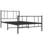 vidaXL Estructura de cama con cabecero y estribo metal negro 90x200 cm vidaXL Estructura de cama con cabecero y estribo metal negro 90x200 cm