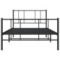 vidaXL Estructura de cama con cabecero y estribo metal negro 90x200 cm vidaXL Estructura de cama con cabecero y estribo metal negro 90x200 cm