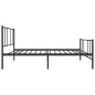 vidaXL Estructura de cama con cabecero y estribo metal negro 90x200 cm vidaXL Estructura de cama con cabecero y estribo metal negro 90x200 cm