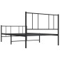 vidaXL Estructura de cama con cabecero y estribo metal negro 90x200 cm vidaXL Estructura de cama con cabecero y estribo metal negro 90x200 cm