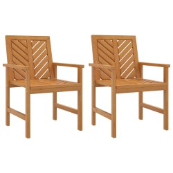 vidaXL Sillas de comedor de jardín 2 uds madera maciza acacia