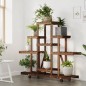 vidaXL Soporte de flores con ruedas madera maciza abeto 110x25x101 cm vidaXL Soporte de flores con ruedas madera maciza abeto 110x25x101 cm
