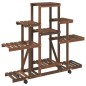 vidaXL Soporte de flores con ruedas madera maciza abeto 110x25x101 cm vidaXL Soporte de flores con ruedas madera maciza abeto 110x25x101 cm