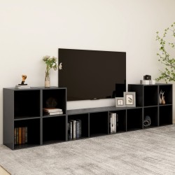 vidaXL Muebles de salón 5 piezas madera de ingeniería gris