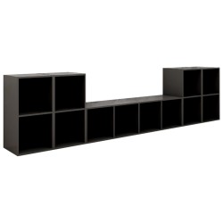 vidaXL Muebles de salón 5 piezas madera de ingeniería gris