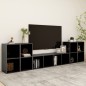 vidaXL Muebles de salón 5 piezas madera de ingeniería gris brillo vidaXL Muebles de salón 5 piezas madera de ingeniería gris brillo