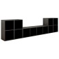 vidaXL Muebles de salón 5 piezas madera de ingeniería gris brillo vidaXL Muebles de salón 5 piezas madera de ingeniería gris brillo