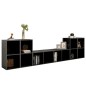 vidaXL Muebles de salón 5 piezas madera de ingeniería gris brillo vidaXL Muebles de salón 5 piezas madera de ingeniería gris brillo