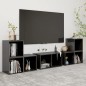 vidaXL Muebles de salón 6 piezas madera de ingeniería gris brillo vidaXL Muebles de salón 6 piezas madera de ingeniería gris brillo