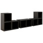 vidaXL Muebles de salón 6 piezas madera de ingeniería gris brillo vidaXL Muebles de salón 6 piezas madera de ingeniería gris brillo
