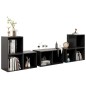 vidaXL Muebles de salón 6 piezas madera de ingeniería gris brillo vidaXL Muebles de salón 6 piezas madera de ingeniería gris brillo