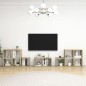 vidaXL Muebles de salón 8 pzas madera ingeniería blanco y roble Sonoma