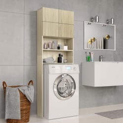 vidaXL Armario de lavadora madera color roble sonoma 64x25,5x190 cm