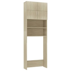 vidaXL Armario de lavadora madera color roble sonoma 64x25,5x190 cm
