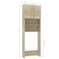 vidaXL Armario de lavadora madera color roble sonoma 64x25,5x190 cm