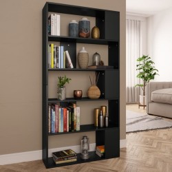 vidaXL Estantería/divisor madera contrachapada negro 80x24x159 cm
