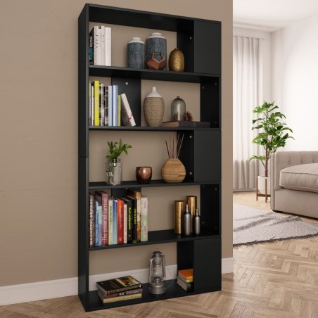 vidaXL Estantería/divisor madera contrachapada negro 80x24x159 cm