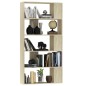 vidaXL Estantería madera contrachapada color roble Sonoma 80x24x159 cm vidaXL Estantería madera contrachapada color roble Sonoma 80x24x159 cm