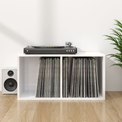 vidaXL Caja para discos vinilo madera contrachapada blanco 71x34x36cm