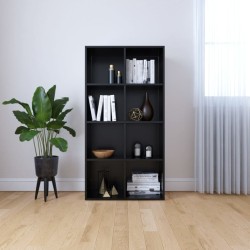 vidaXL Estantería/Aparador madera contrachapada negro 66x30x130 cm