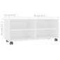 vidaXL Mueble de TV con ruedas madera contrachapada blanco 90x35x35 cm vidaXL Mueble de TV con ruedas madera contrachapada blanco 90x35x35 cm