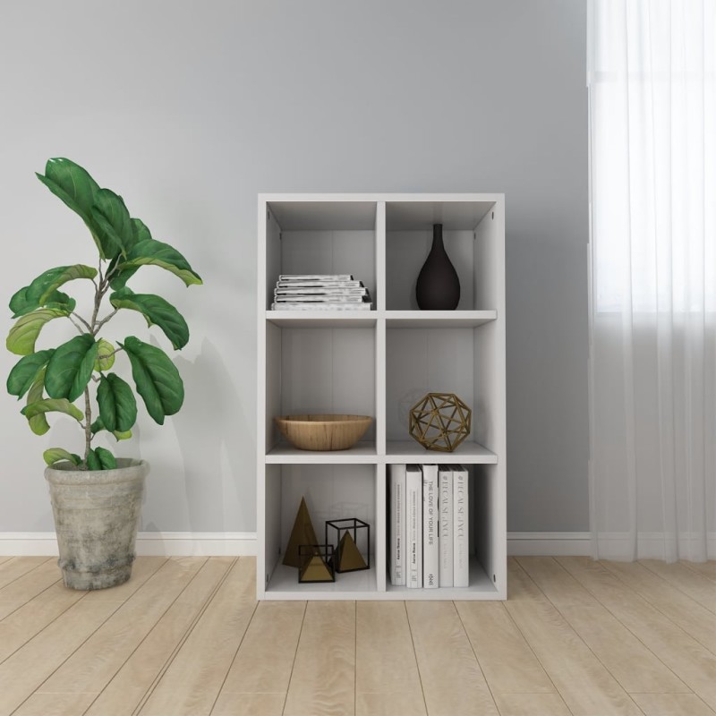 vidaXL Estantería/Aparador madera ingeniería blanco brillo 66x30x98 cm vidaXL Estantería/Aparador madera ingeniería blanco brillo 66x30x98 cm