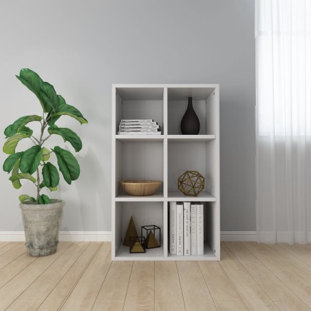 vidaXL Estantería/Aparador madera ingeniería blanco brillo 66x30x98 cm
