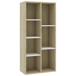 vidaXL Estantería de madera contrachapada blanco y roble 50x25x106 cm