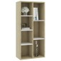 vidaXL Estantería de madera contrachapada blanco y roble 50x25x106 cm vidaXL Estantería de madera contrachapada blanco y roble 50x25x106 cm