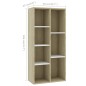 vidaXL Estantería de madera contrachapada blanco y roble 50x25x106 cm vidaXL Estantería de madera contrachapada blanco y roble 50x25x106 cm
