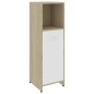 vidaXL Armario de baño madera contrachapada blanco y roble 30x30x95 cm