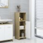 vidaXL Armario de baño madera contrachapada blanco y roble 30x30x95 cm