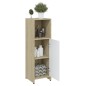 vidaXL Armario de baño madera contrachapada blanco y roble 30x30x95 cm