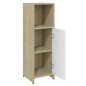 vidaXL Armario de baño madera contrachapada blanco y roble 30x30x95 cm