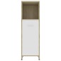 vidaXL Armario de baño madera contrachapada blanco y roble 30x30x95 cm