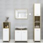 vidaXL Armario de baño madera contrachapada blanco y roble 30x30x95 cm