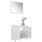 vidaXL Conjunto de muebles de baño madera contrachapada blanco brillo vidaXL Conjunto de muebles de baño madera contrachapada blanco brillo